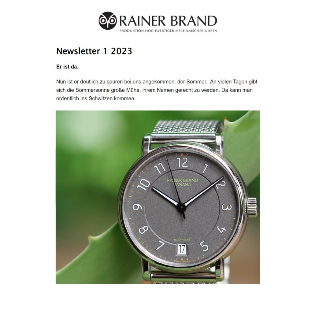 Home • Rainer Brand - Produktion hochwertiger mechanischer Uhren